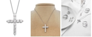 Macy's Star Signature Diamond Cross Pendant Necklace (1 ct. t.w.) in 14k Gold or White Gold